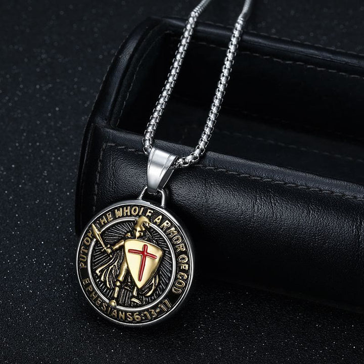 Collana Efesini 6 di Christianartworkshop: silenzioso promemoria di forza spirituale - Argento e oro - image 8