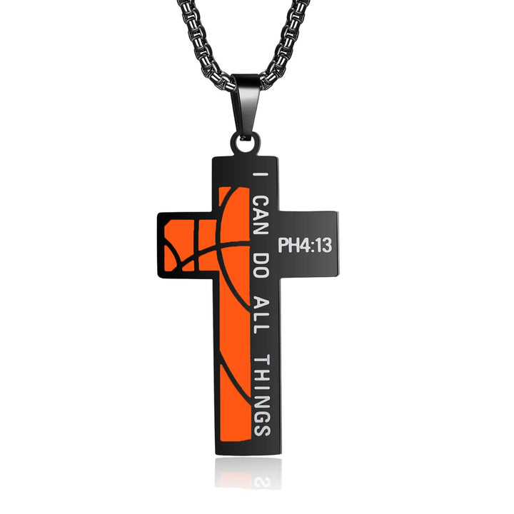Collana con croce da rugby/basket di Christianartworkshop: dolce devozione per gli amanti dello sport - Pallacanestro Cross - image 4