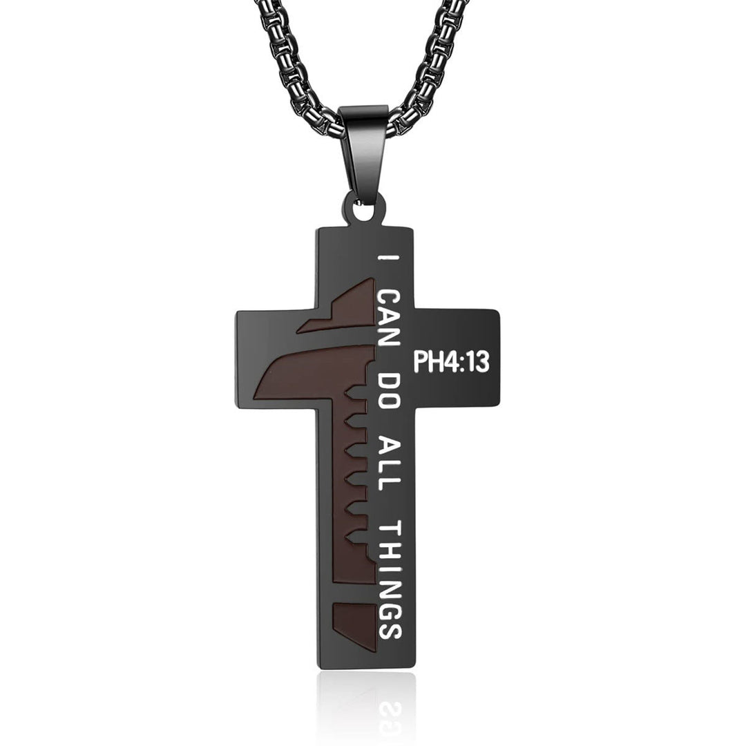 Collana con croce da rugby/basket di Christianartworkshop: dolce devozione per gli amanti dello sport - Croce da rugby - image 0