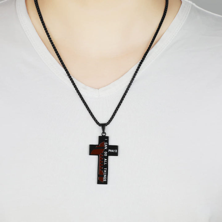 Collana con croce da rugby/basket di Christianartworkshop: dolce devozione per gli amanti dello sport - image 1