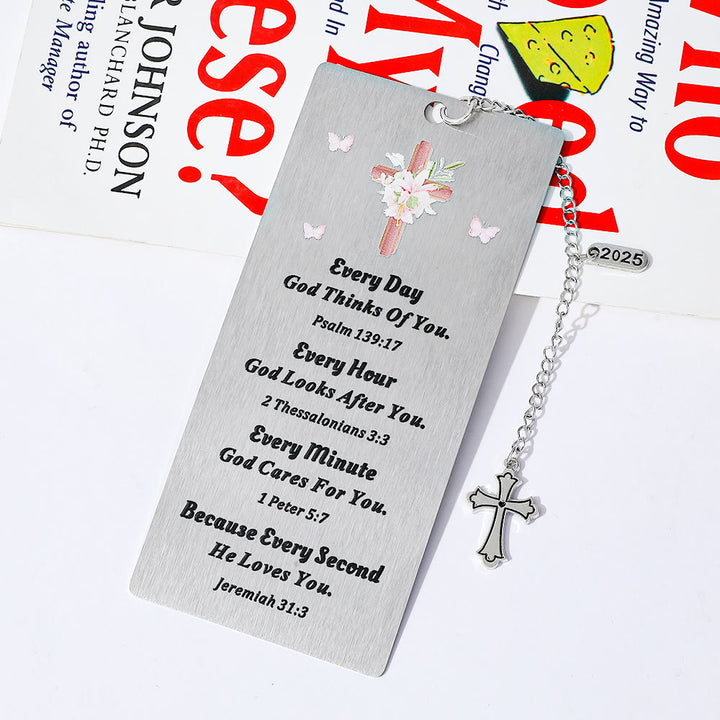 Segnalibro delle Scritture e ciondolo a croce di Christianartworkshop: dolce invito alla pace e alla grazia - image 5