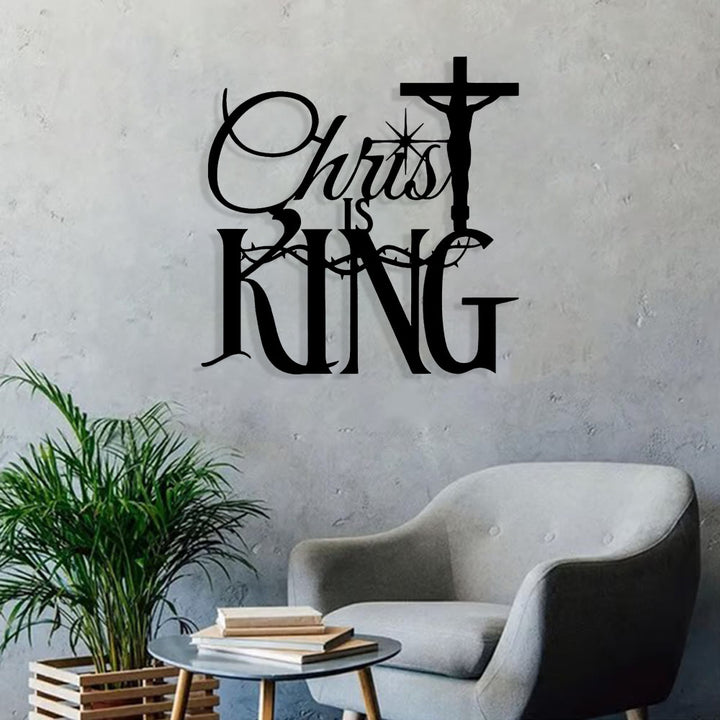 Christianartworkshop Decorazione da parete in metallo con Cristo Re e accenti di spine: un comfort sorprendente con un significato sacro - image 3