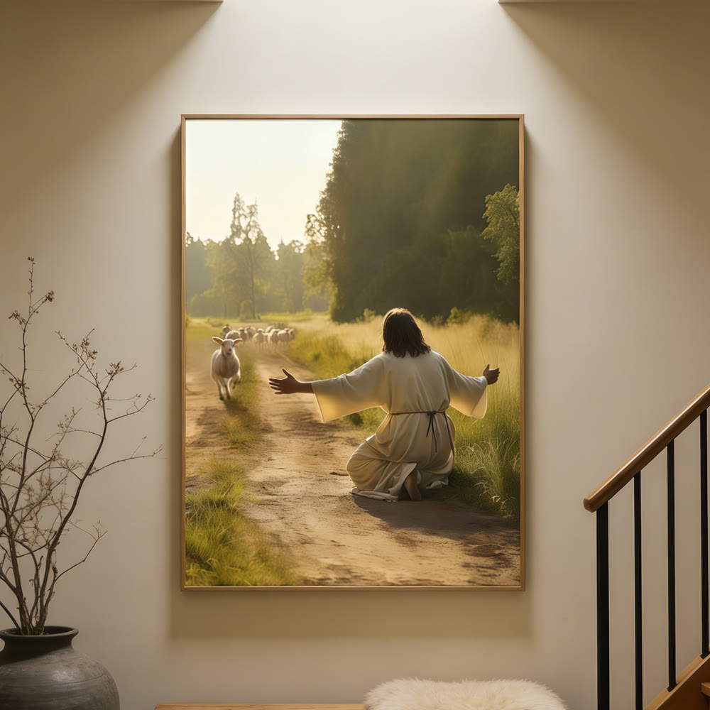Christianartworkshop Serene Good Shepherd Wall Art Print: Caldo compagno di gentile cura - image 1