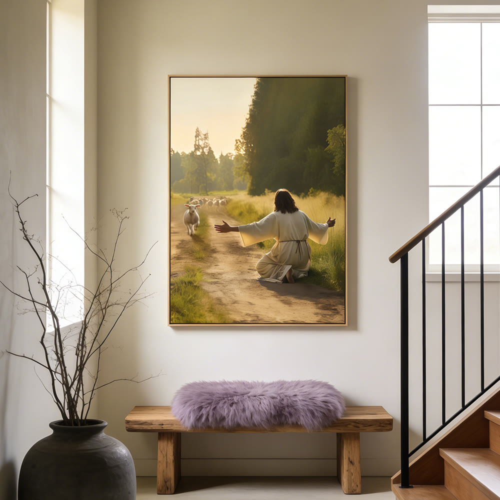 Christianartworkshop Serene Good Shepherd Wall Art Print: Caldo compagno di gentile cura - image 3