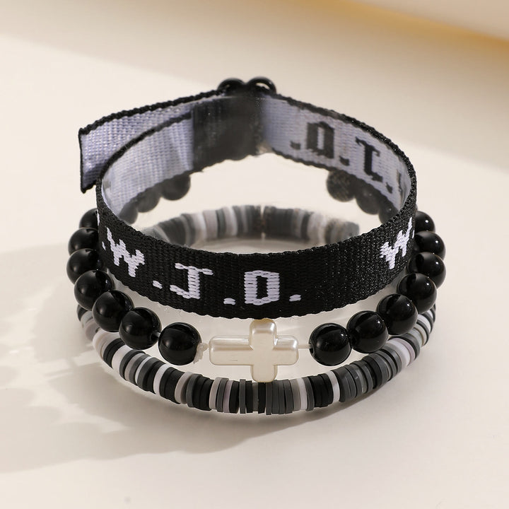 Bracciale Faith Prompt Christianartworkshop con perlina a croce e biglietto WWJD: un ricordo pronto da regalare - Nero - image 6