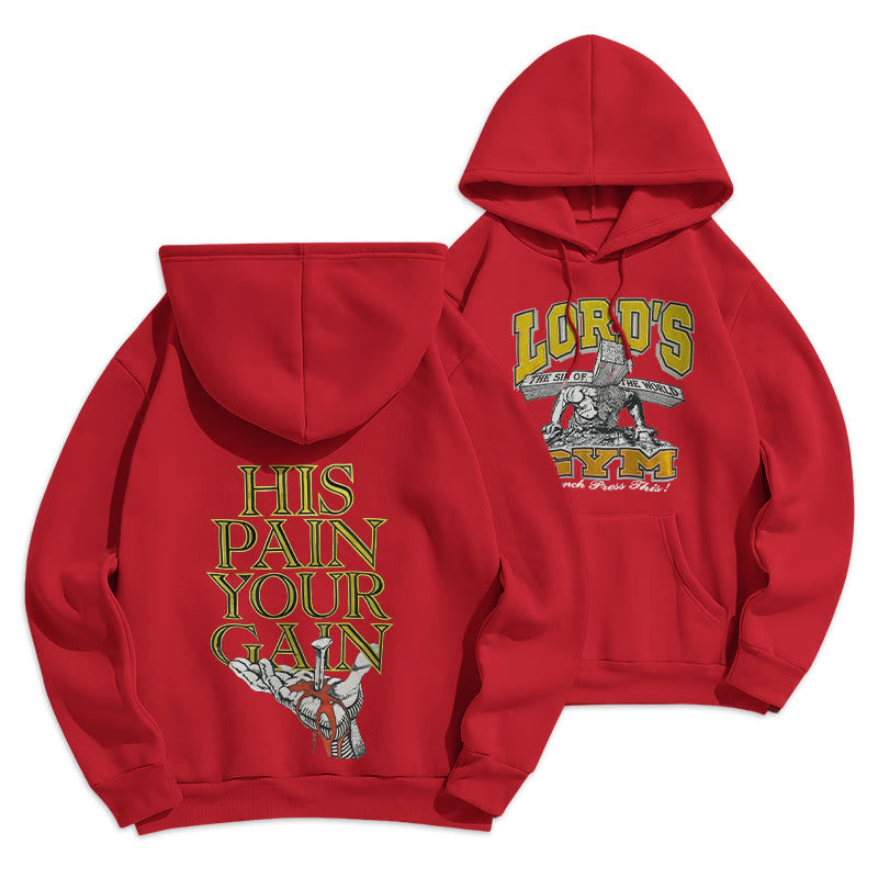 Felpa con cappuccio in poliestere foderata in pile "LORD'S GYM Redemption" Christianartworkshop - Rosso - 2XL - image 21