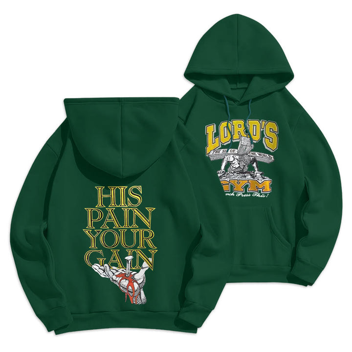 Felpa con cappuccio in poliestere foderata in pile "LORD'S GYM Redemption" Christianartworkshop - Verde - 2XL - image 6