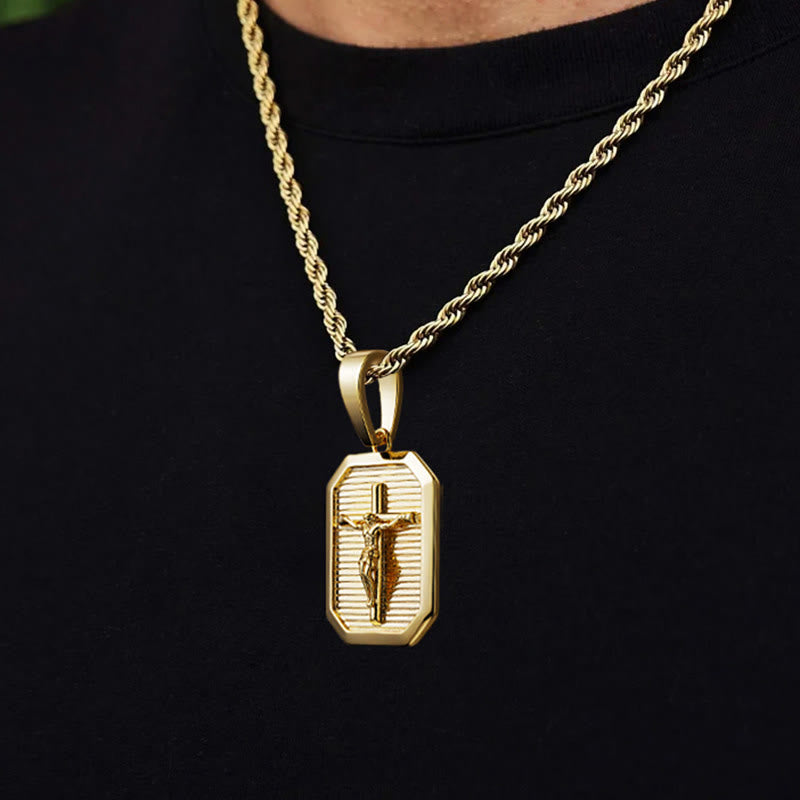 Collana con piastrina per cani con crocifisso Christianartworkshop: il suo sacrificio vicino al tuo cuore - image 3