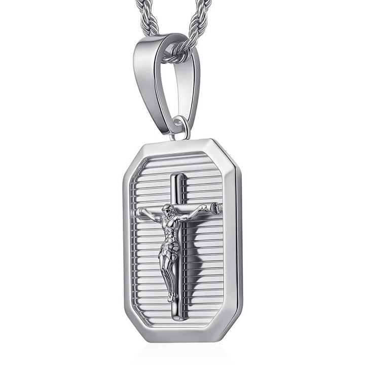 Collana con piastrina per cani con crocifisso Christianartworkshop: il suo sacrificio vicino al tuo cuore - Argento - image 5