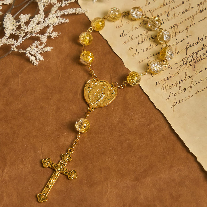 Christianartworkshop Rosario tascabile con perline di vetro scintillanti: elegante devozione da portare ogni giorno - image 3