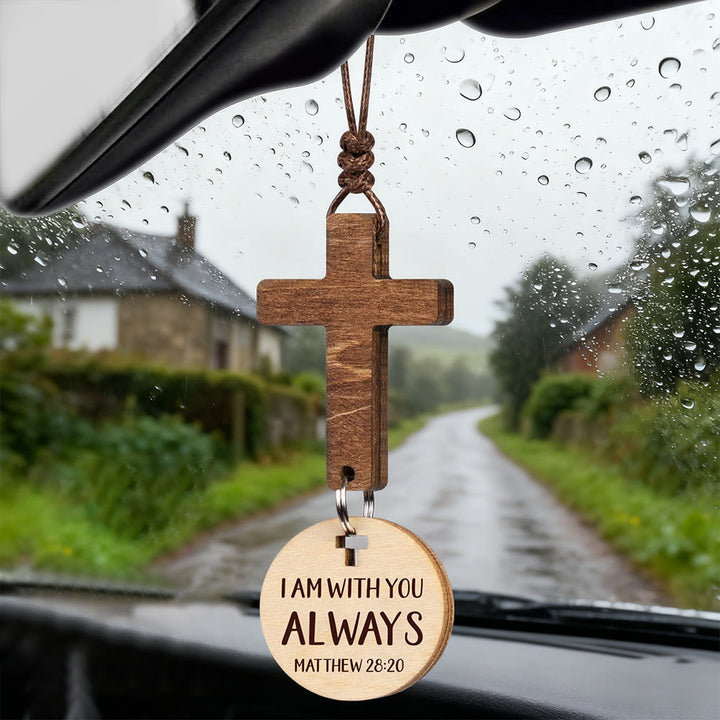 Ciondolo per auto in legno in 3 stili di Christianartworkshop con carta regalo: devozione avvolta in uno stile naturale - image 9