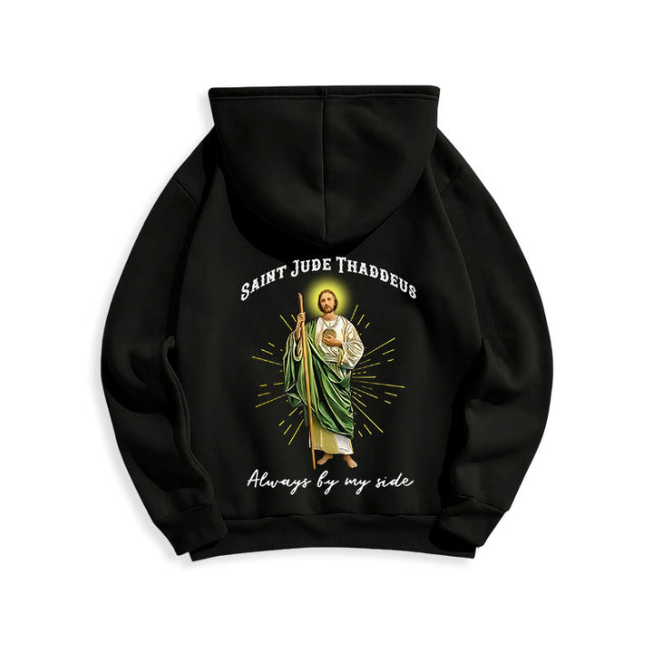 Felpa con cappuccio in poliestere foderata in pile "St. Jude Always by My Side" Christianartworkshop - image 2