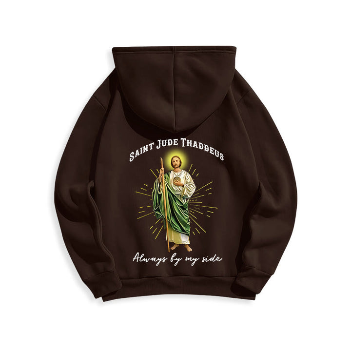Felpa con cappuccio in poliestere foderata in pile "St. Jude Always by My Side" Christianartworkshop - image 23