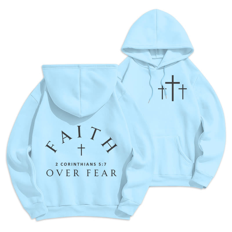 Christianartworkshop 2 Corinzi 5:7 Felpa con cappuccio in poliestere foderata in pile Faith - Blu - 2XL - image 15
