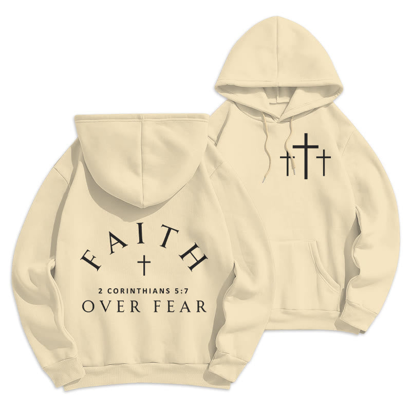 Christianartworkshop 2 Corinzi 5:7 Felpa con cappuccio in poliestere foderata in pile Faith - Beige - 2XL - image 18