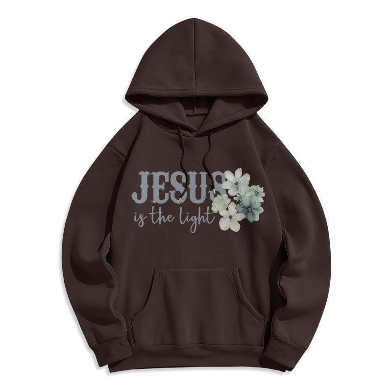 Christianartworkshop Felpa con cappuccio in poliestere foderata in pile "Jesus the Light Walk by Faith" - image 5