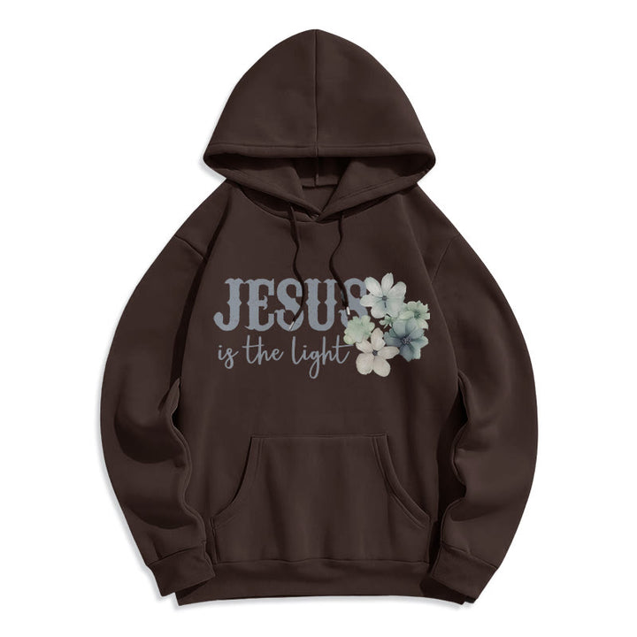 Christianartworkshop Felpa con cappuccio in poliestere foderata in pile "Jesus the Light Walk by Faith" - image 5