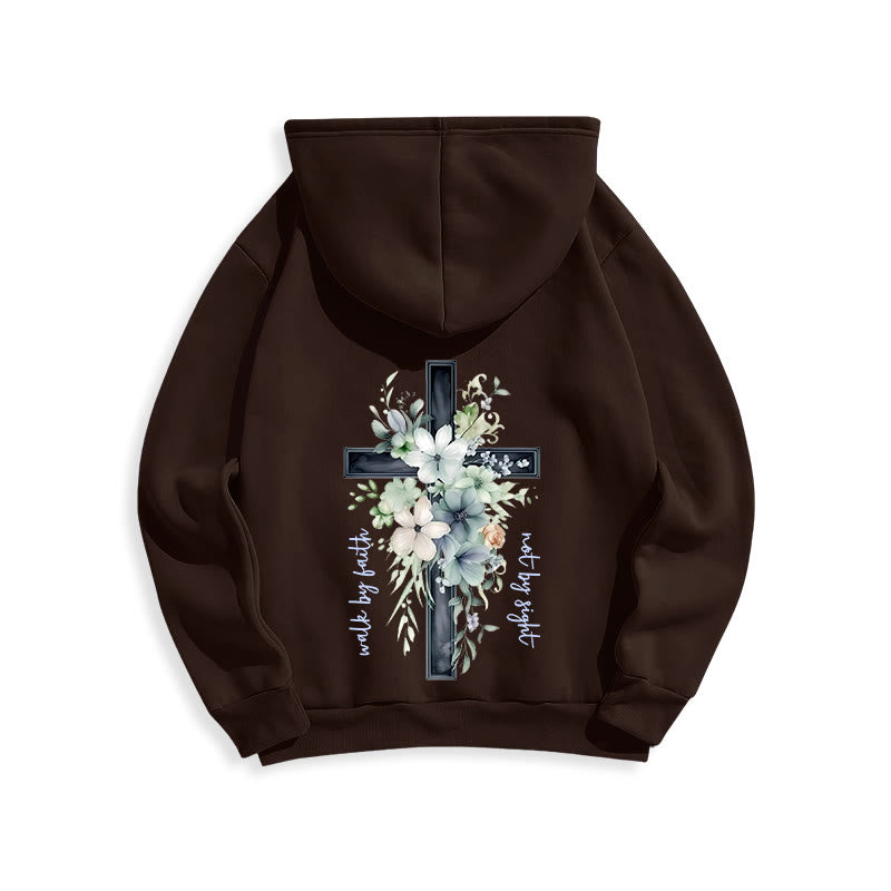 Christianartworkshop Felpa con cappuccio in poliestere foderata in pile "Jesus the Light Walk by Faith" - image 6