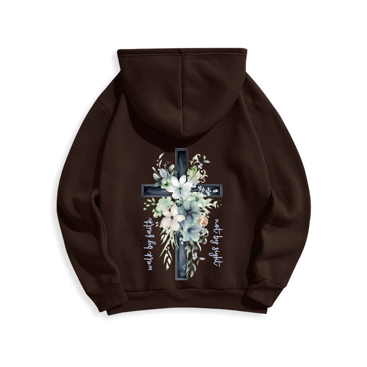 Christianartworkshop Felpa con cappuccio in poliestere foderata in pile "Jesus the Light Walk by Faith" - image 6