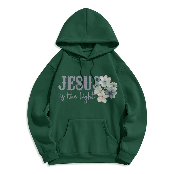Christianartworkshop Felpa con cappuccio in poliestere foderata in pile "Jesus the Light Walk by Faith" - image 1