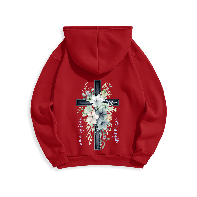 Christianartworkshop Felpa con cappuccio in poliestere foderata in pile "Jesus the Light Walk by Faith" - image 18