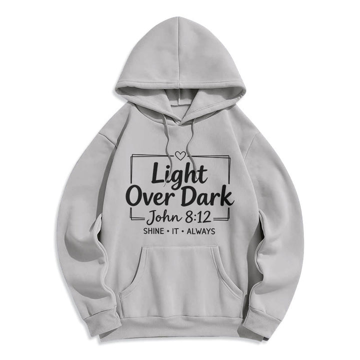 Christianartworkshop Felpa con cappuccio in poliestere foderata in pile scuro "Shine It Always Light Over Dark" - Grigio - 2XL - image 0