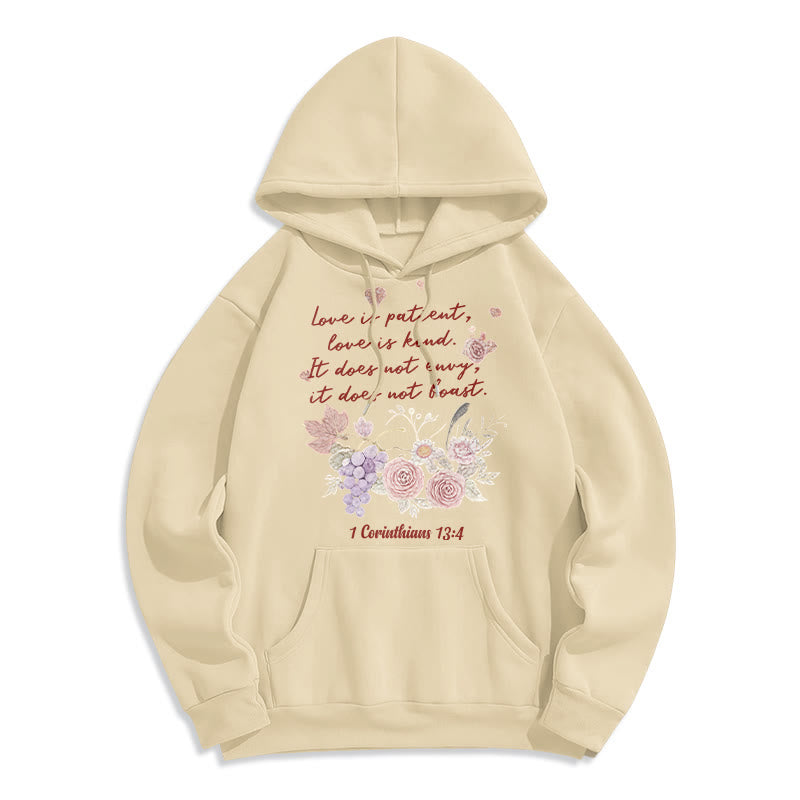 Christianartworkshop 1 Corinzi 13:4 L'amore è paziente Felpa con cappuccio in poliestere foderata in pile - Beige - 2XL - image 5