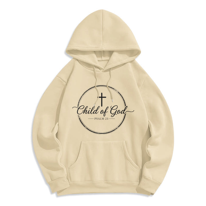 Christianartworkshop Felpa con cappuccio in poliestere foderata in pile Salmo 23 di Child of God - Beige - 2XL - image 0