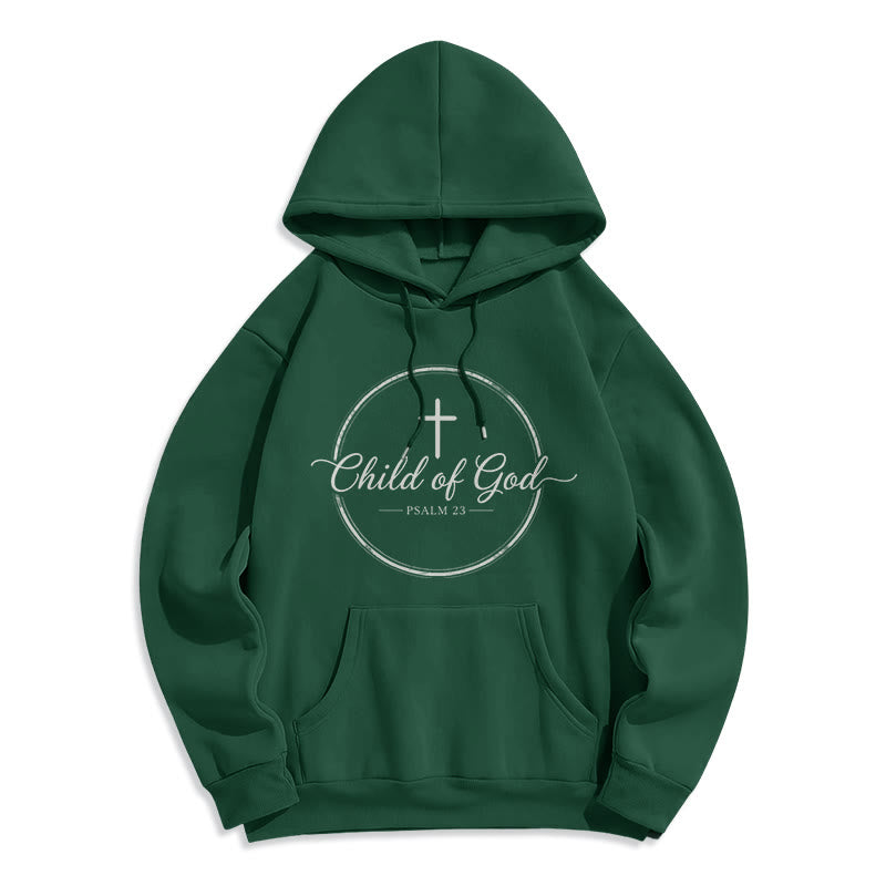 Christianartworkshop Felpa con cappuccio in poliestere foderata in pile Salmo 23 di Child of God - Verde - 2XL - image 2