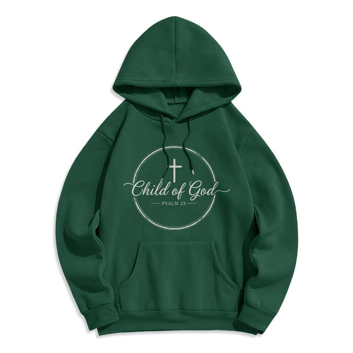 Christianartworkshop Felpa con cappuccio in poliestere foderata in pile Salmo 23 di Child of God - Verde - 2XL - image 2