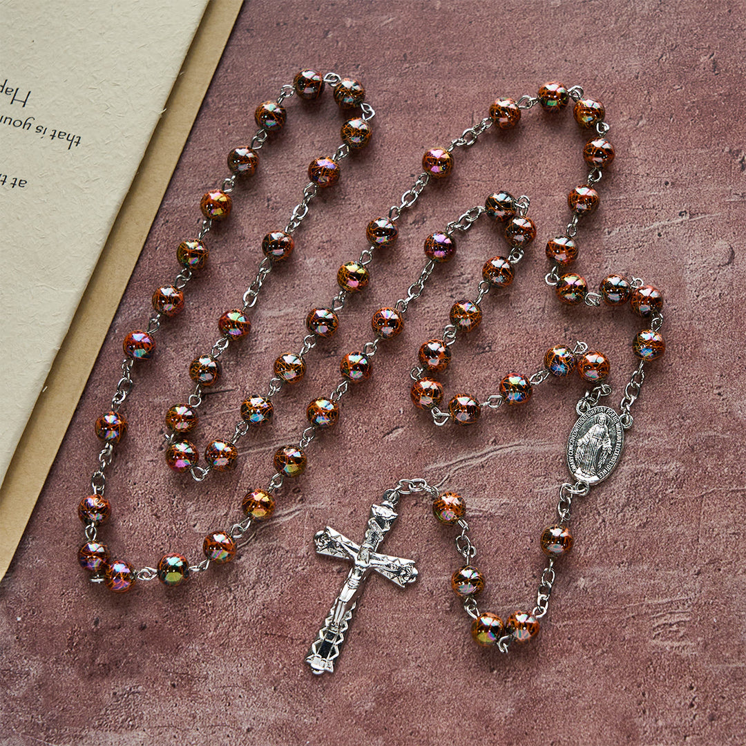 Rosario della fede in acrilico iridescente di Christianartworkshop: conforto luminoso con simbolismo sacro - image 3