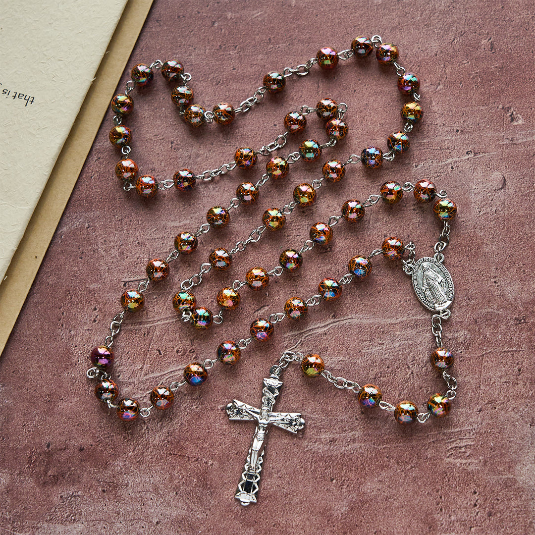 Rosario della fede in acrilico iridescente di Christianartworkshop: conforto luminoso con simbolismo sacro - image 4