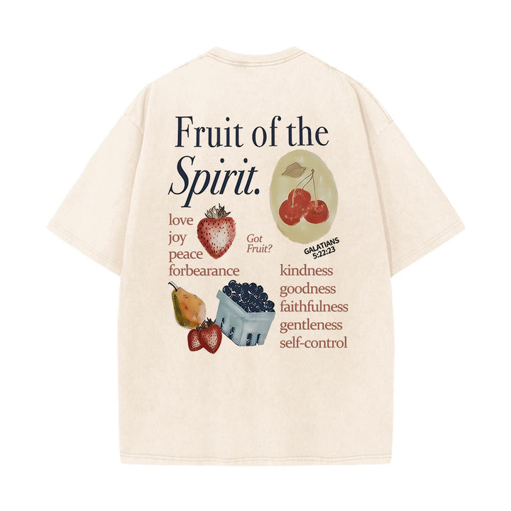 Christianartworkshop Maglietta unisex lavata double face Fruit Of The Spirit - Albicocca - 5XL - image 2