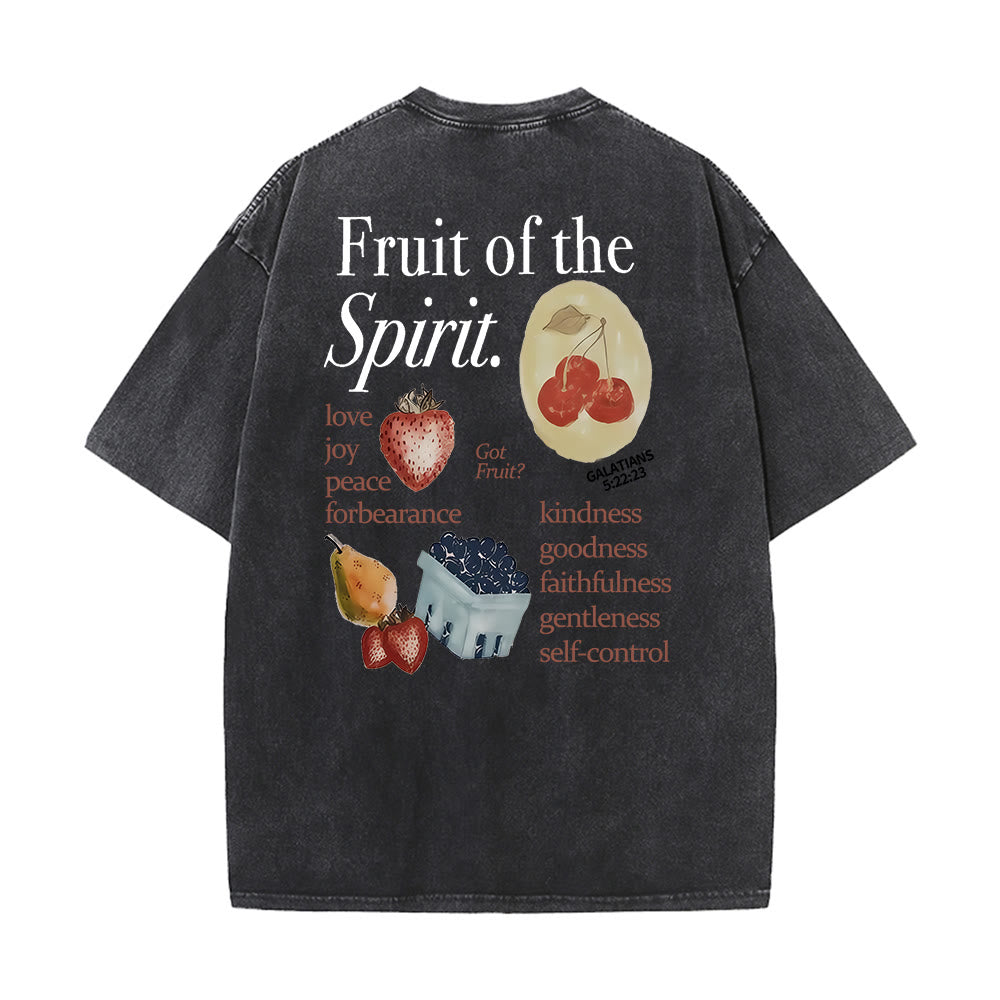 Christianartworkshop Maglietta unisex lavata double face Fruit Of The Spirit - Nero - 5XL - image 4