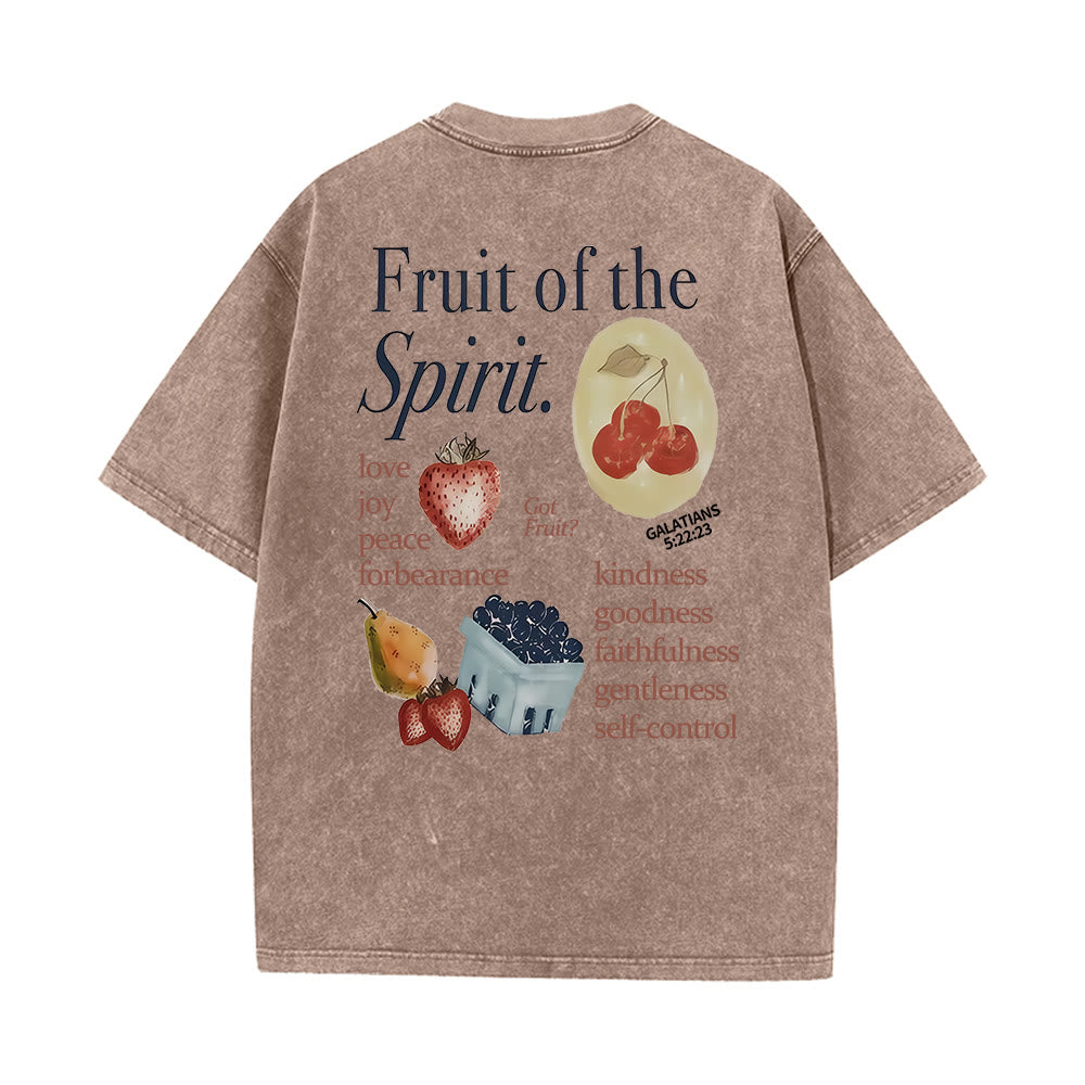 Christianartworkshop Maglietta unisex lavata double face Fruit Of The Spirit - Caffè - 5XL - image 14