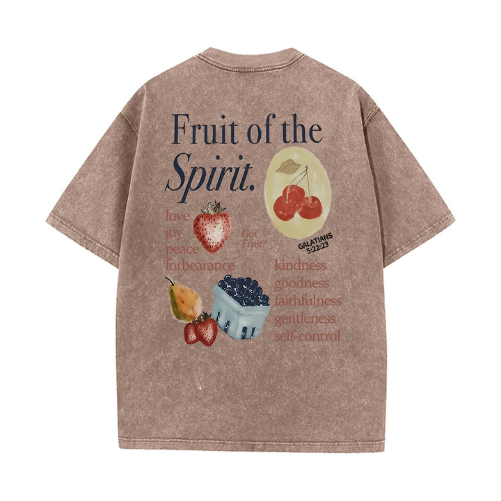 Christianartworkshop Maglietta unisex lavata double face Fruit Of The Spirit - Caffè - 5XL - image 14