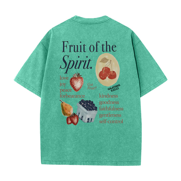 Christianartworkshop Maglietta unisex lavata double face Fruit Of The Spirit - Verde - 5XL - image 12