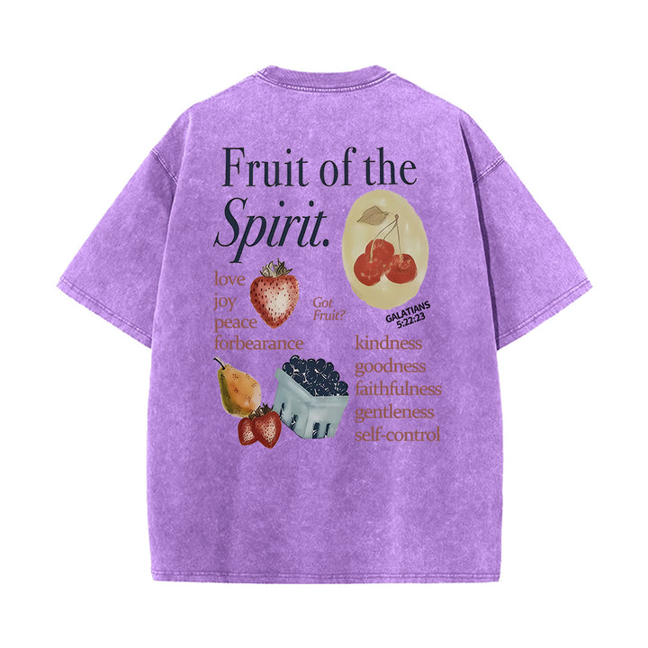 Christianartworkshop Maglietta unisex lavata double face Fruit Of The Spirit - Viola - 5XL - image 10