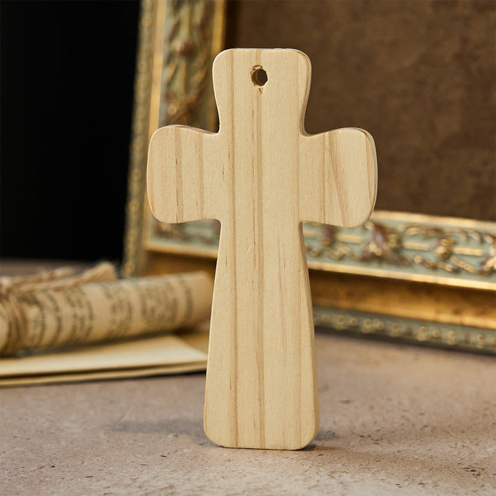 Christianartworkshop Decorazione a croce in legno con incisione del Figlio di Dio: dolce appartenenza per gli spazi domestici - image 3