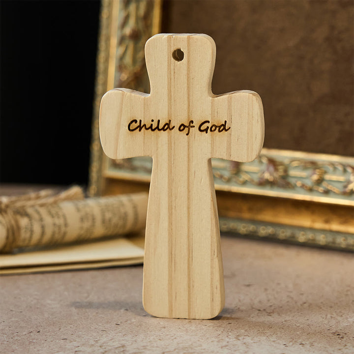 Christianartworkshop Decorazione a croce in legno con incisione del Figlio di Dio: dolce appartenenza per gli spazi domestici - image 2