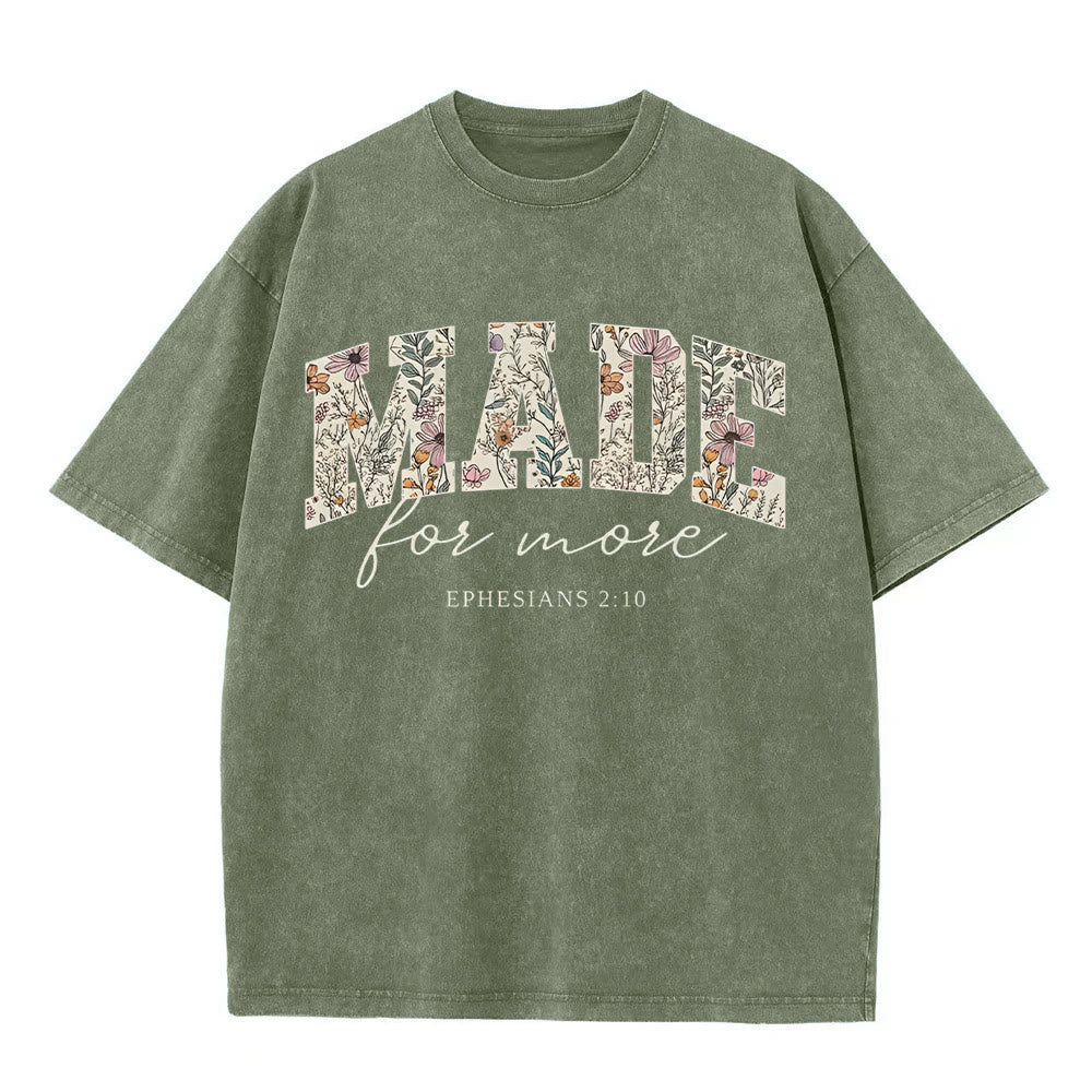 Christianartworkshop Made for More T-shirt lavata - Verde militare - 4XL - image 4