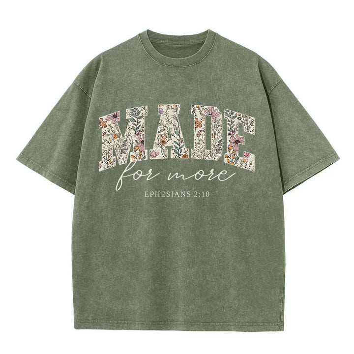 Christianartworkshop Made for More T-shirt lavata - Verde militare - 4XL - image 4