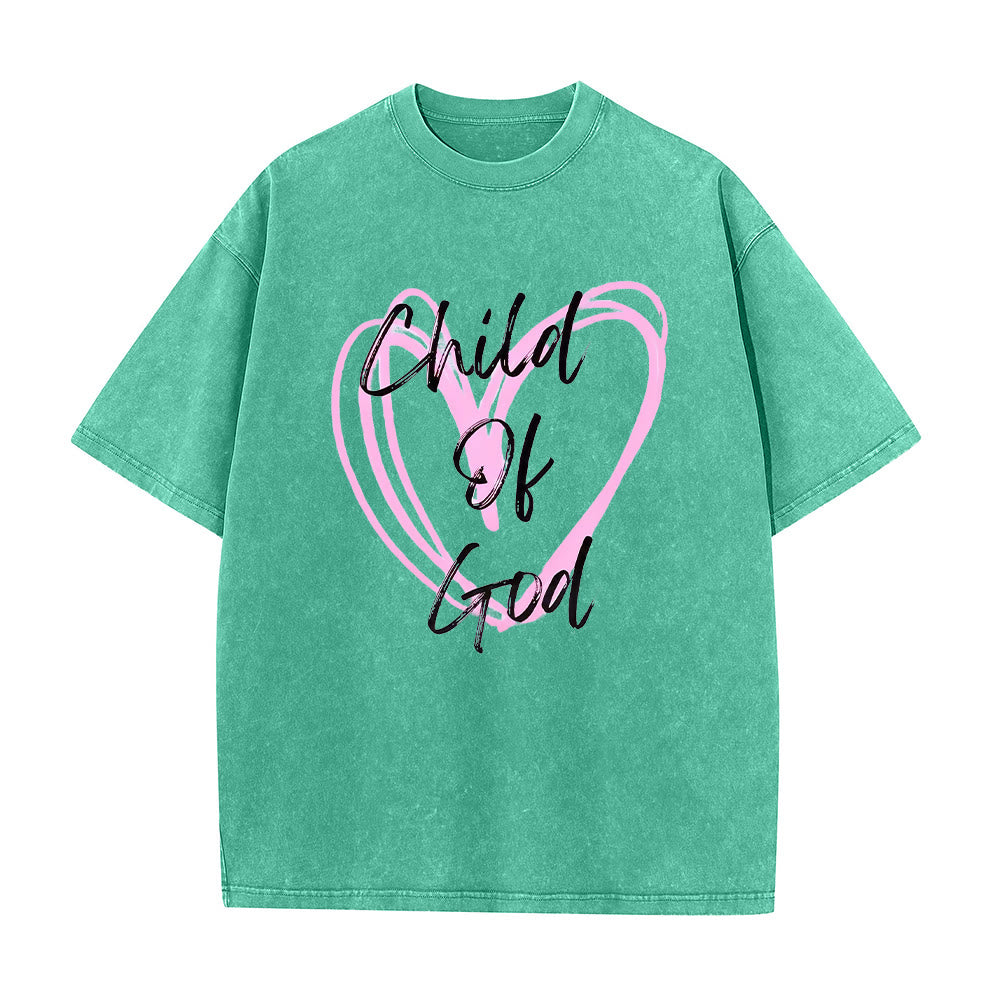 Christianartworkshop Maglietta unisex lavata con scritta "Figlio di Dio romantico con cuore sacro" - Verde - 5XL - image 9