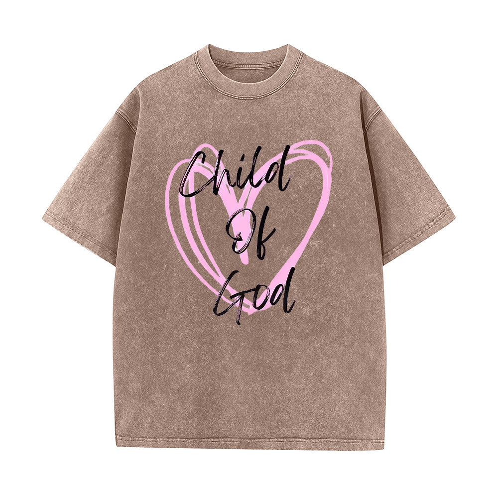 Christianartworkshop Maglietta unisex lavata con scritta "Figlio di Dio romantico con cuore sacro" - Caffè - 5XL - image 8
