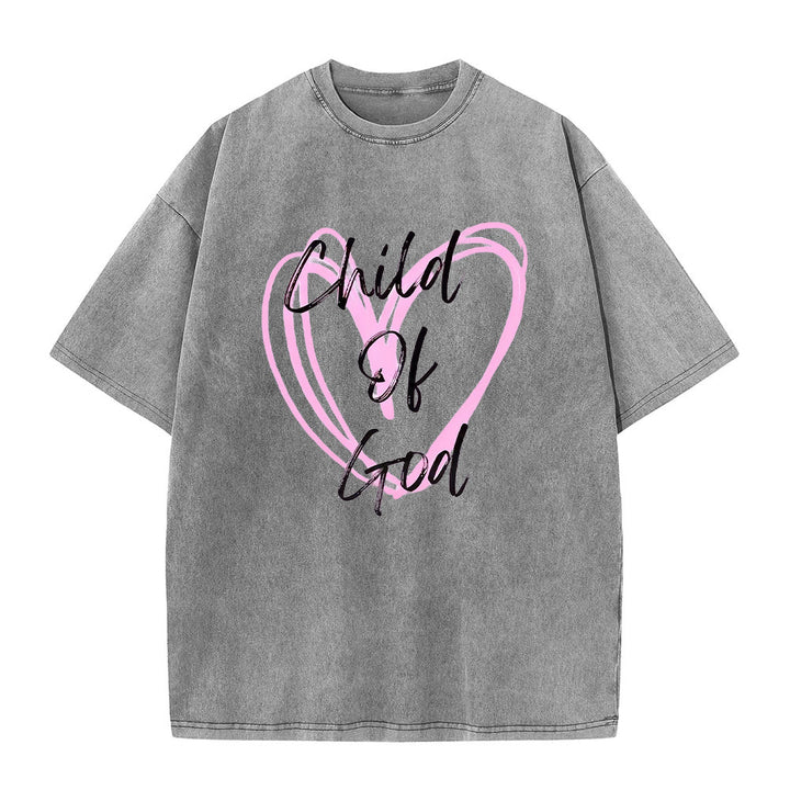 Christianartworkshop Maglietta unisex lavata con scritta "Figlio di Dio romantico con cuore sacro" - Grigio - 5XL - image 4