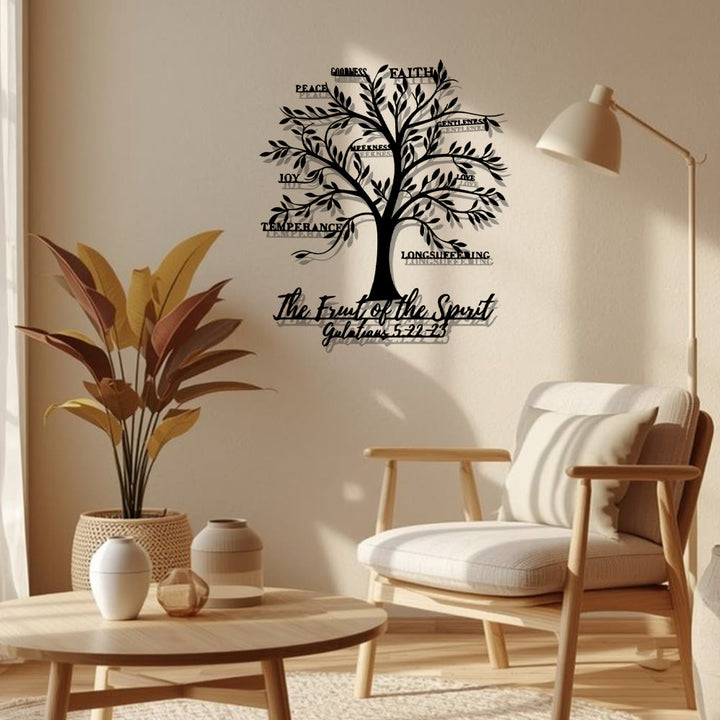 Christianartworkshop Decorazione da parete in metallo a forma di albero del frutto dello spirito: dolcezza per gli spazi domestici - image 2