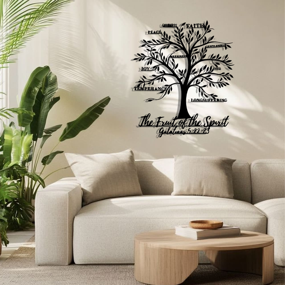 Christianartworkshop Decorazione da parete in metallo a forma di albero del frutto dello spirito: dolcezza per gli spazi domestici - image 3