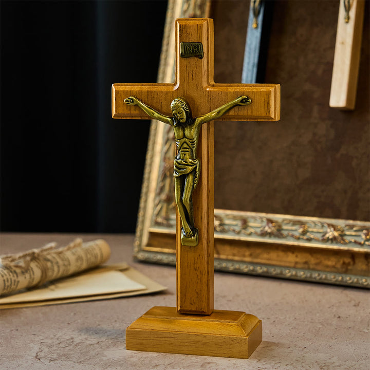 Christianartworkshop Crocifisso dell'Amore Redentore, Decorazione da Scrivania: Il Suo Dono in Stile Sobrio - image 2