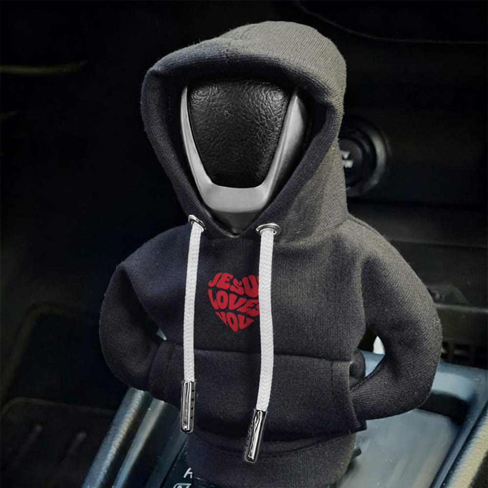 Christianartworkshop Felpa con cappuccio Jesus Loves You Car Shift Cover: messaggio d'amore sulla strada - image 4
