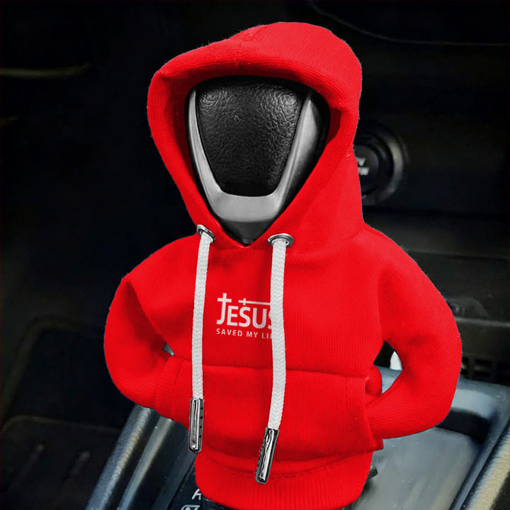 Christianartworkshop Felpa con cappuccio Jesus Saved My Life Car Shift Cover: una coraggiosa dichiarazione di fede - image 3